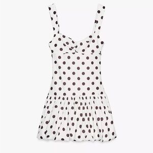 White and Black Polka Dot Dress—SOLD